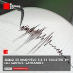 Sismo de magnitud 5.8 se registró en Los Santos, Santander