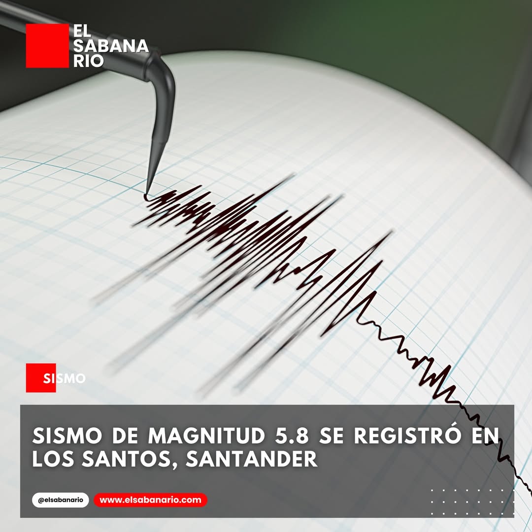 Sismo de magnitud 5.8 se registró en Los Santos, Santander